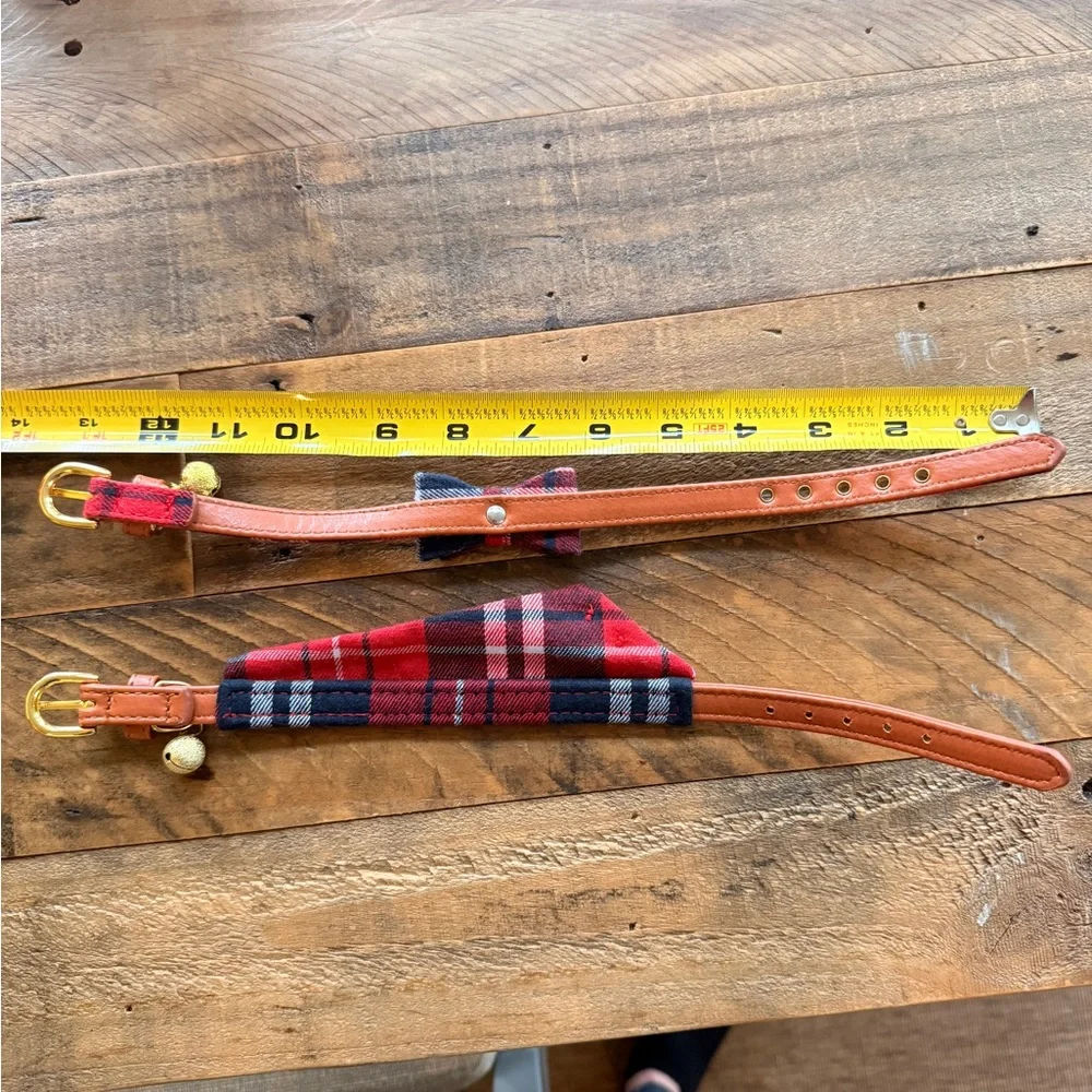 2 plaid cat collars